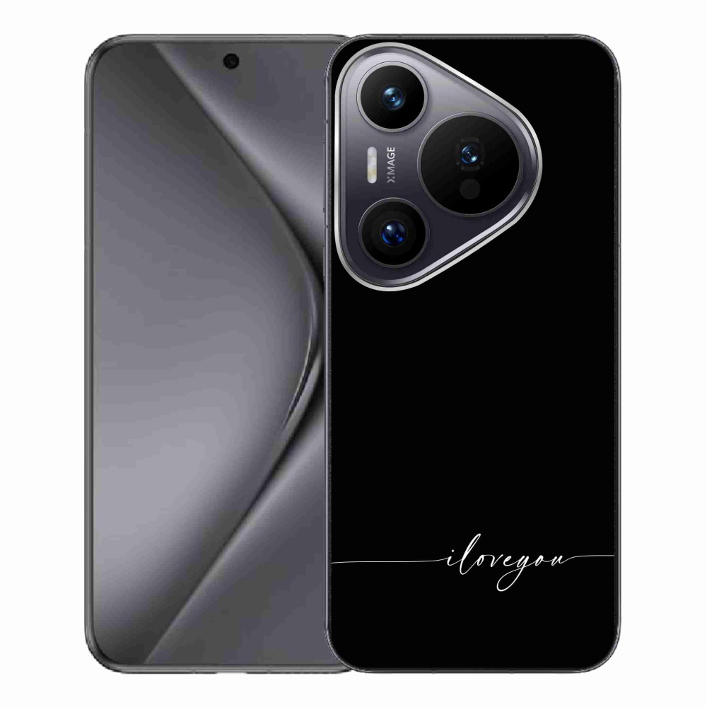Gelový kryt mmCase na Huawei Pura 70 Pro - I love you černé pozadí