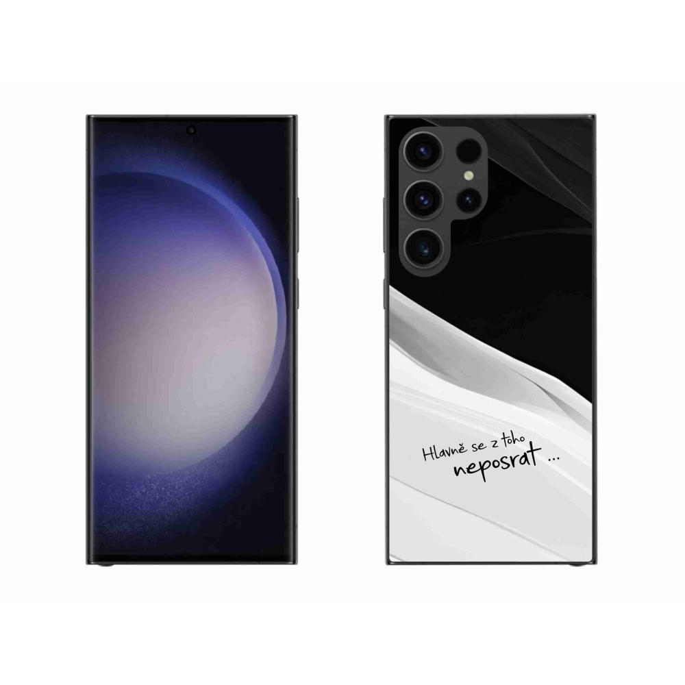 Gelový kryt mmCase na Samsung Galaxy S23 Ultra 5G - vtipný text 13 bíločerné pozadí