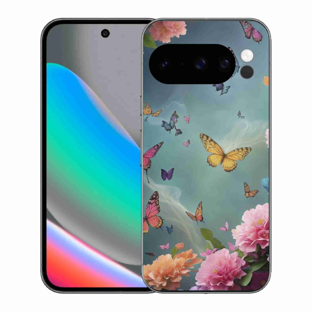 Gelový kryt mmCase na Google Pixel 10 Pro - barevné květy a motýli