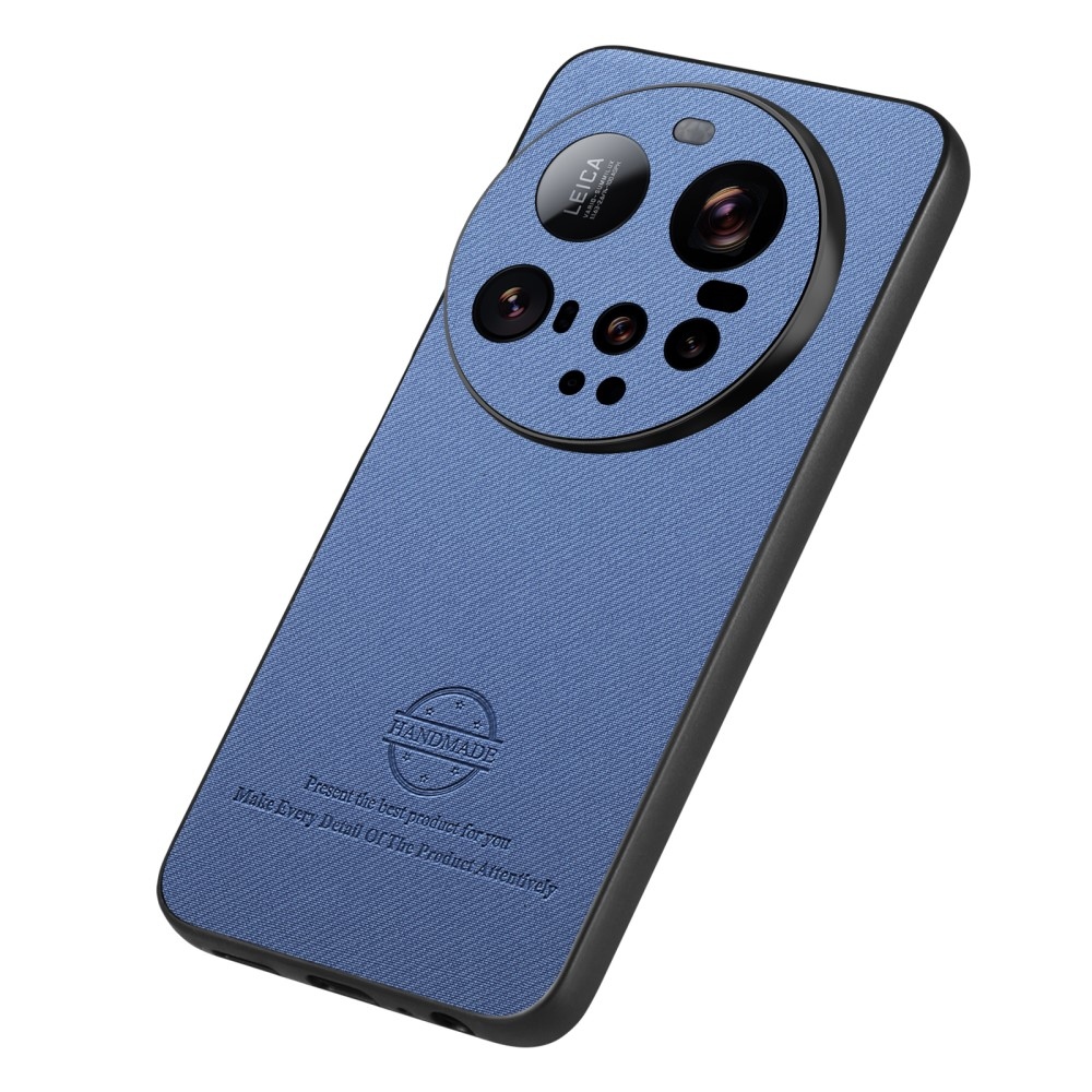 Crafted gelový obal s umělou kůží na Xiaomi 15 Ultra - modrý
