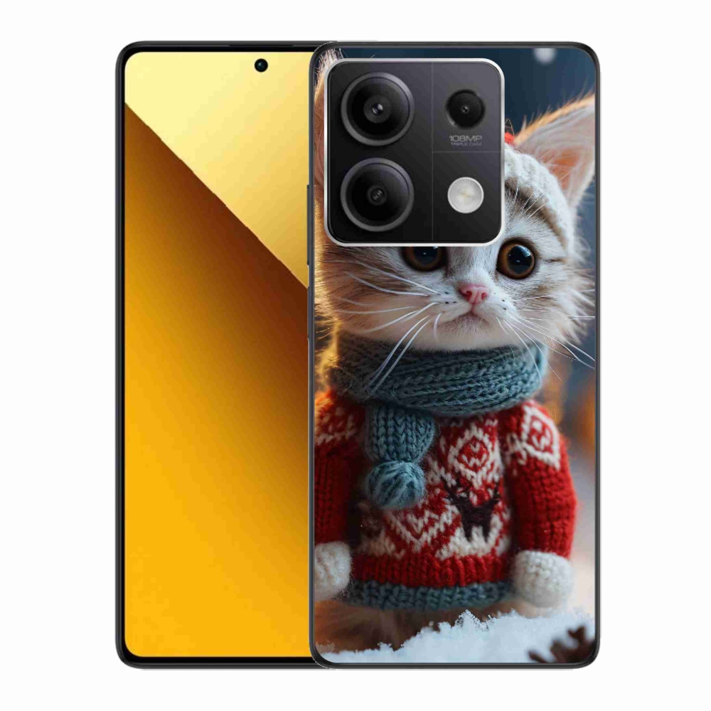 Gelový kryt mmCase na Xiaomi Redmi Note 13 5G - kotě ve svetru