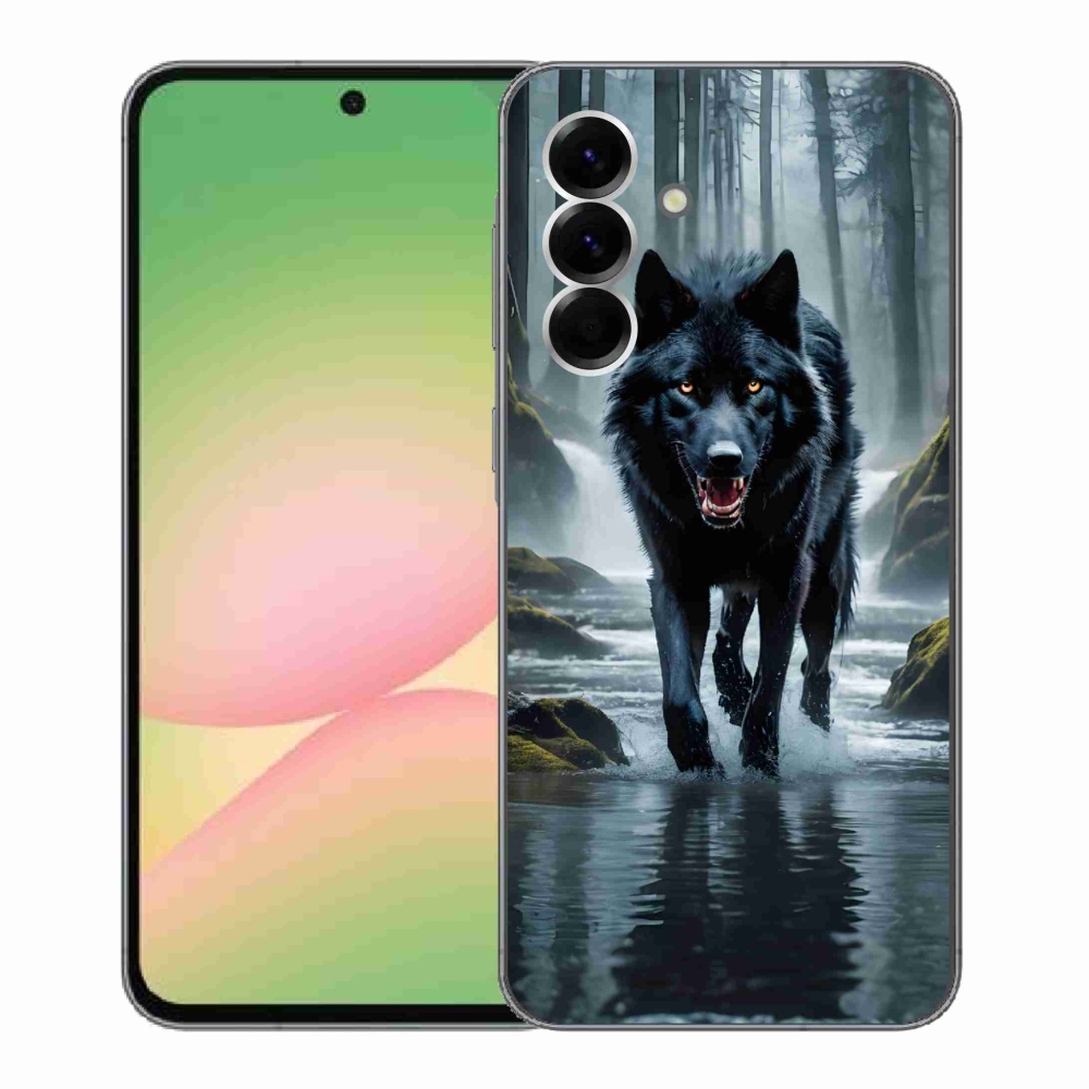 Gelový kryt mmCase na Samsung Galaxy A56 5G - černý vlk
