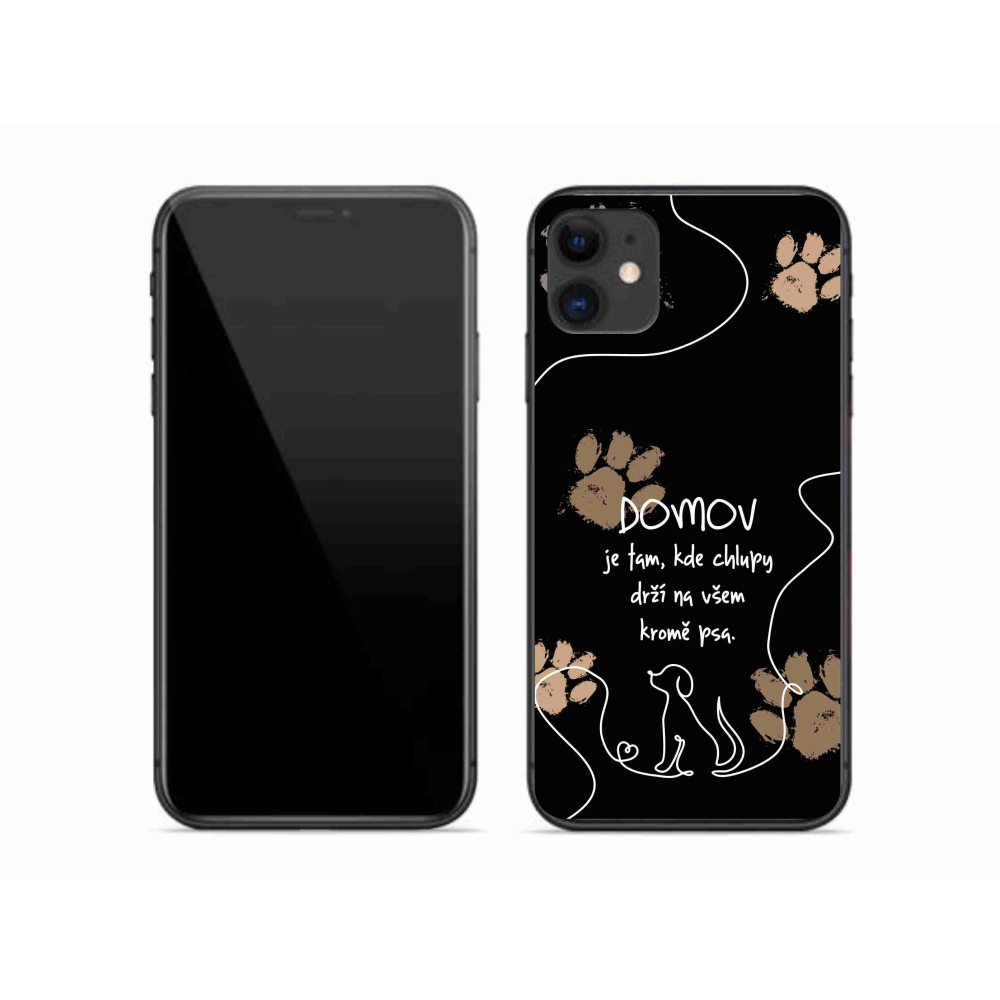 Gelový kryt mmCase na iPhone 11 - psí motiv černé pozadí