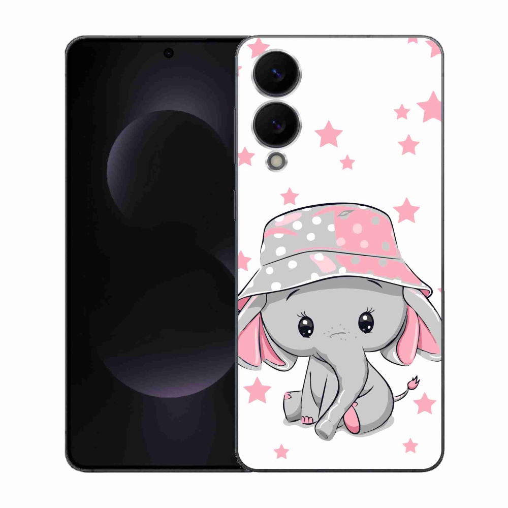 Gelový kryt mmCase na Samsung Galaxy S25 Edge - růžový slon