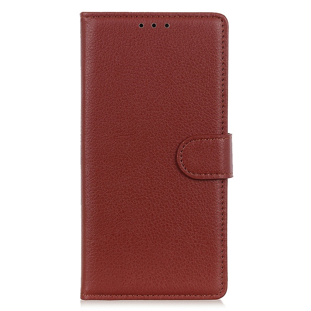 Litchie knížkové pouzdro na Xiaomi Redmi 15C 4G/5G (173mm) - hnědé
