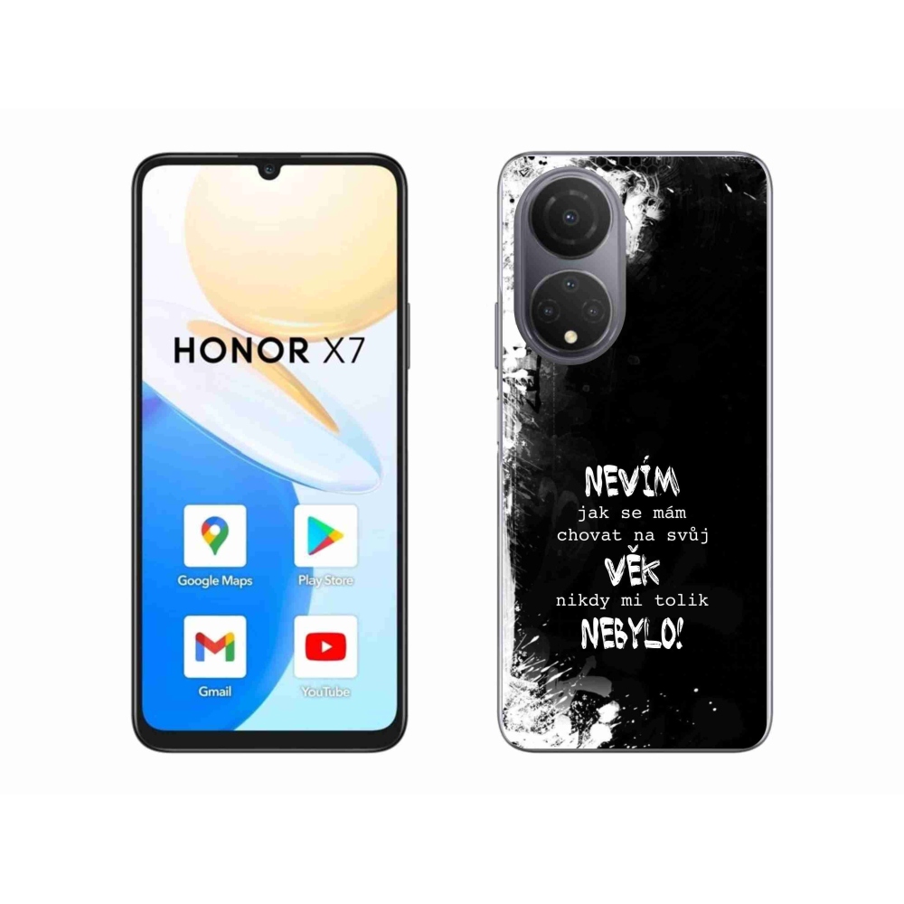 Gelový kryt mmCase na Honor X7 - vtipný text 14 černé pozadí