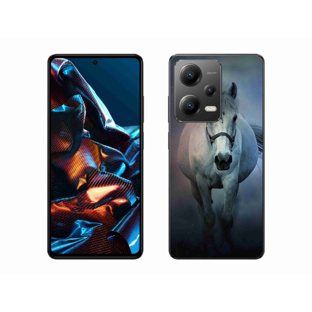 Gelový obal mmCase na mobil Xiaomi Redmi Note 12 Pro 5G - běžící bílý kůň