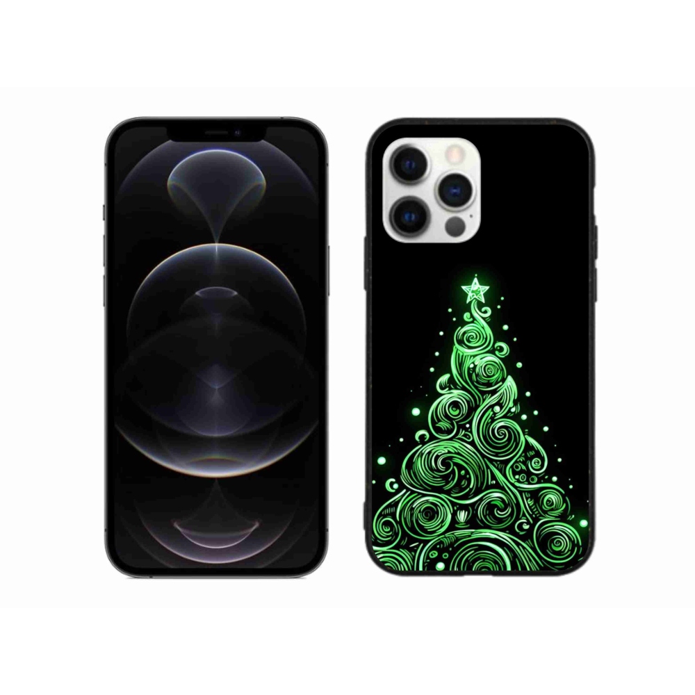 Gelový kryt mmCase na iPhone 12 Pro Max - neonový vánoční stromek 3