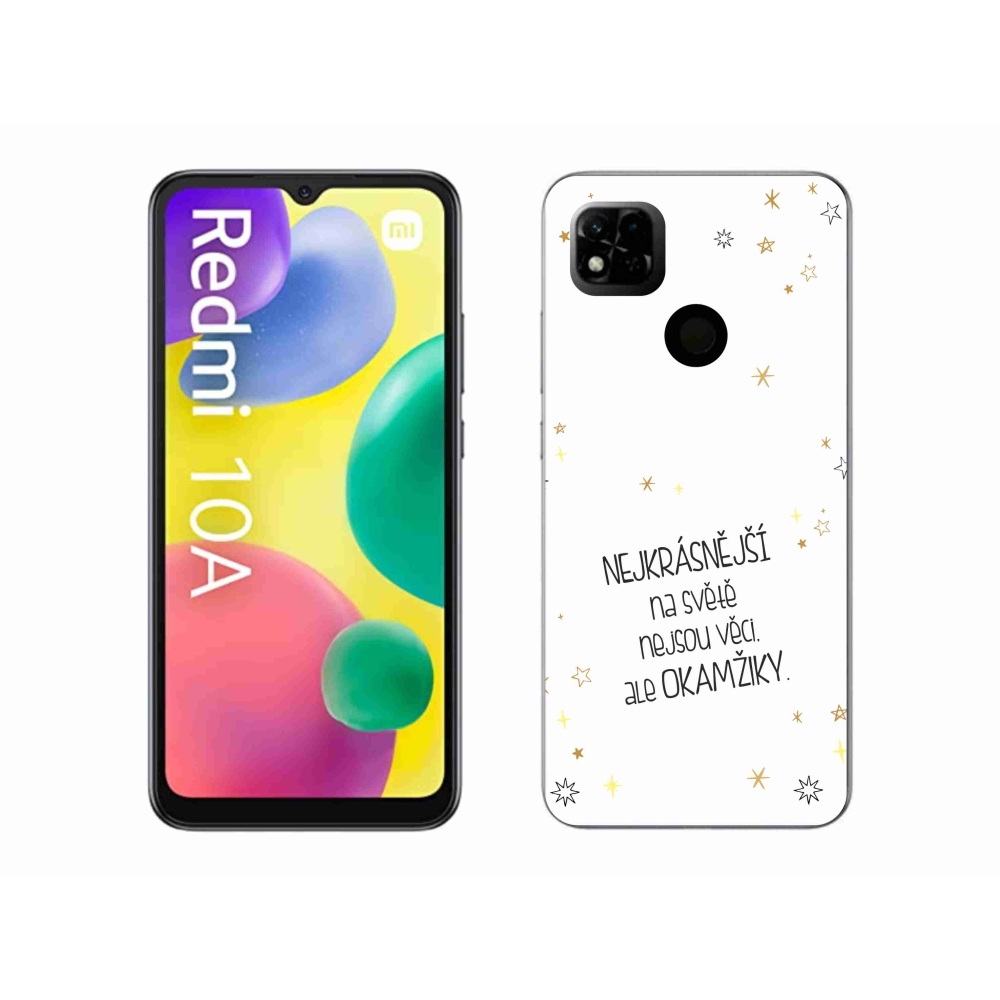 Gelový kryt mmCase na Xiaomi Redmi 10A - citát 4 bílé pozadí