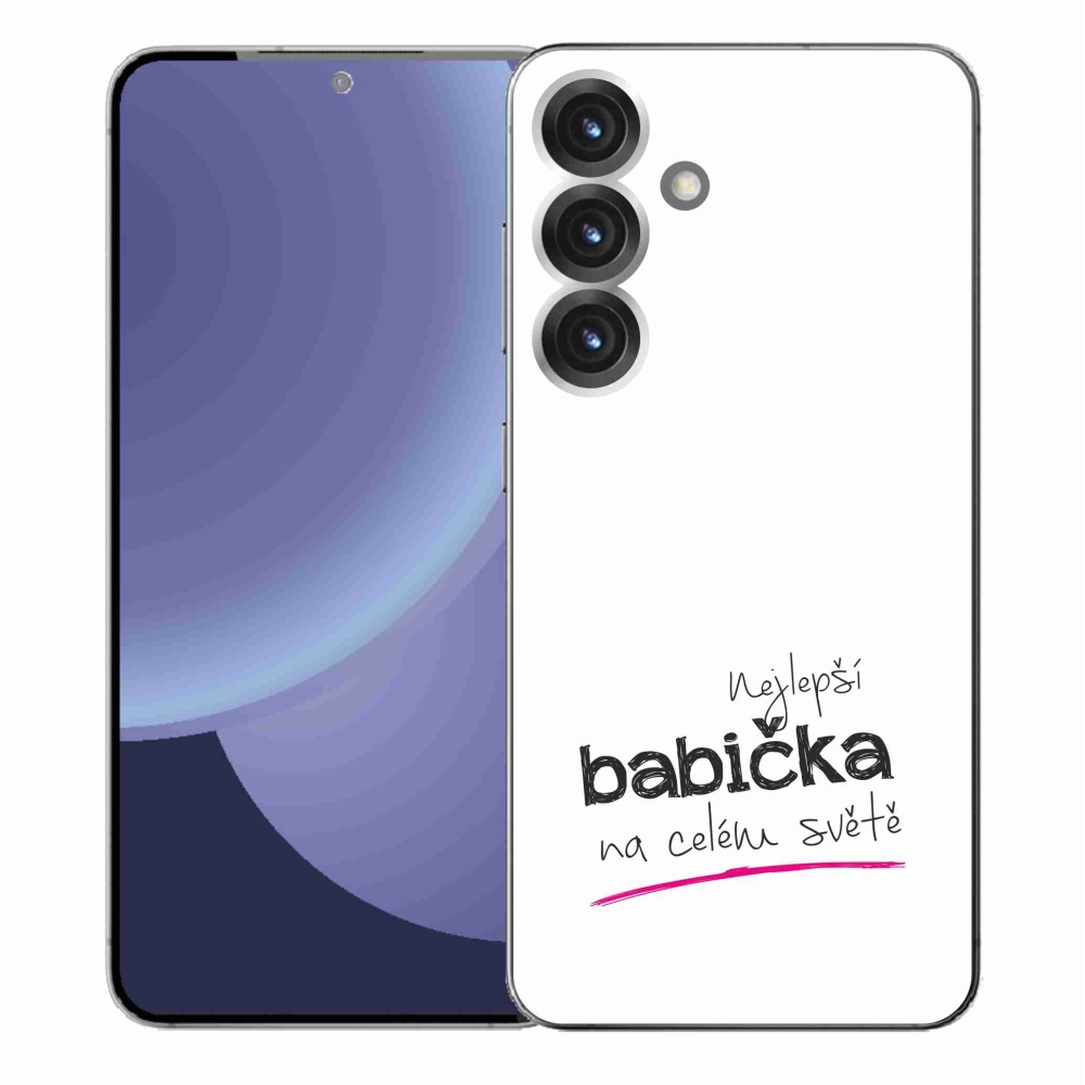 Gelový kryt mmCase na Samsung Galaxy S25+ - nejlepší babička 4 bílé pozadí