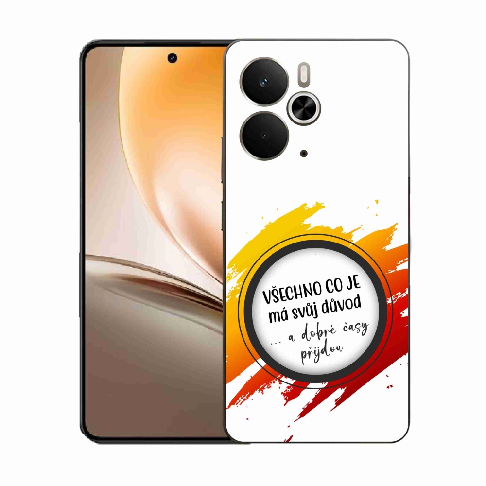 Gelový kryt mmCase na Realme 14 5G - citát 3 bílé pozadí