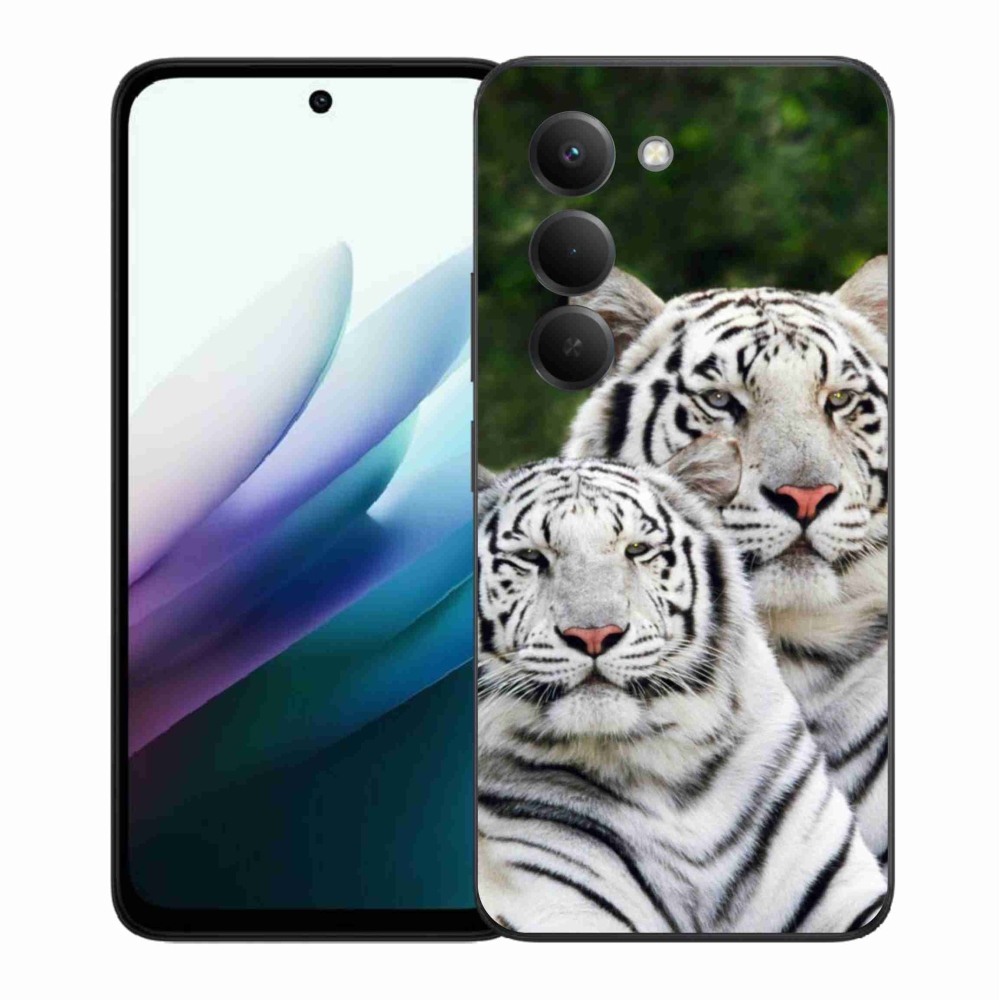Gelový kryt mmCase na Xiaomi Redmi 15 4G/5G (171mm) - bílí tygři