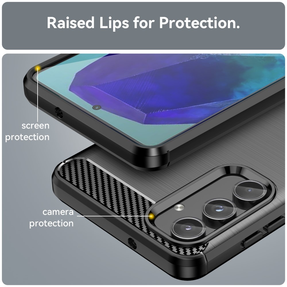 Carbon odolný gelový obal na Samsung Galaxy M55 5G - černý
