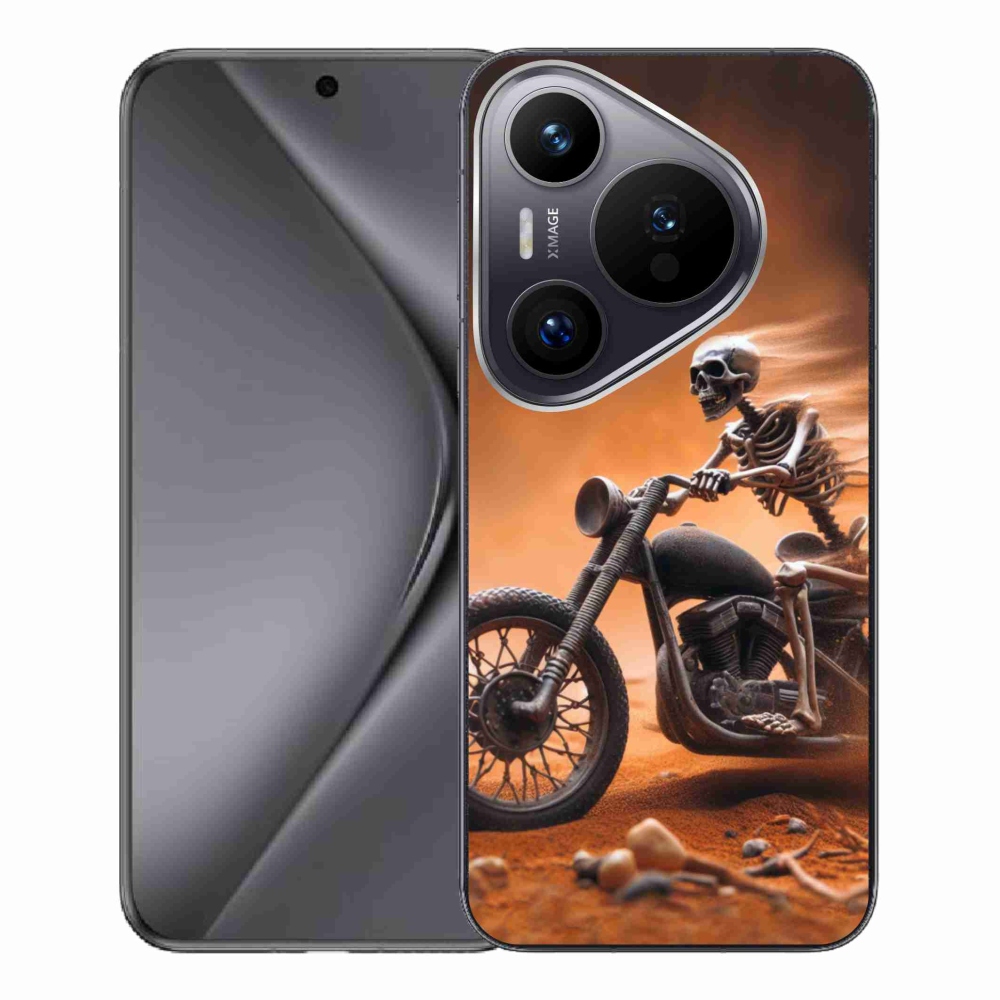 Gelový kryt mmCase na Huawei Pura 70 Pro - kostra na motorce