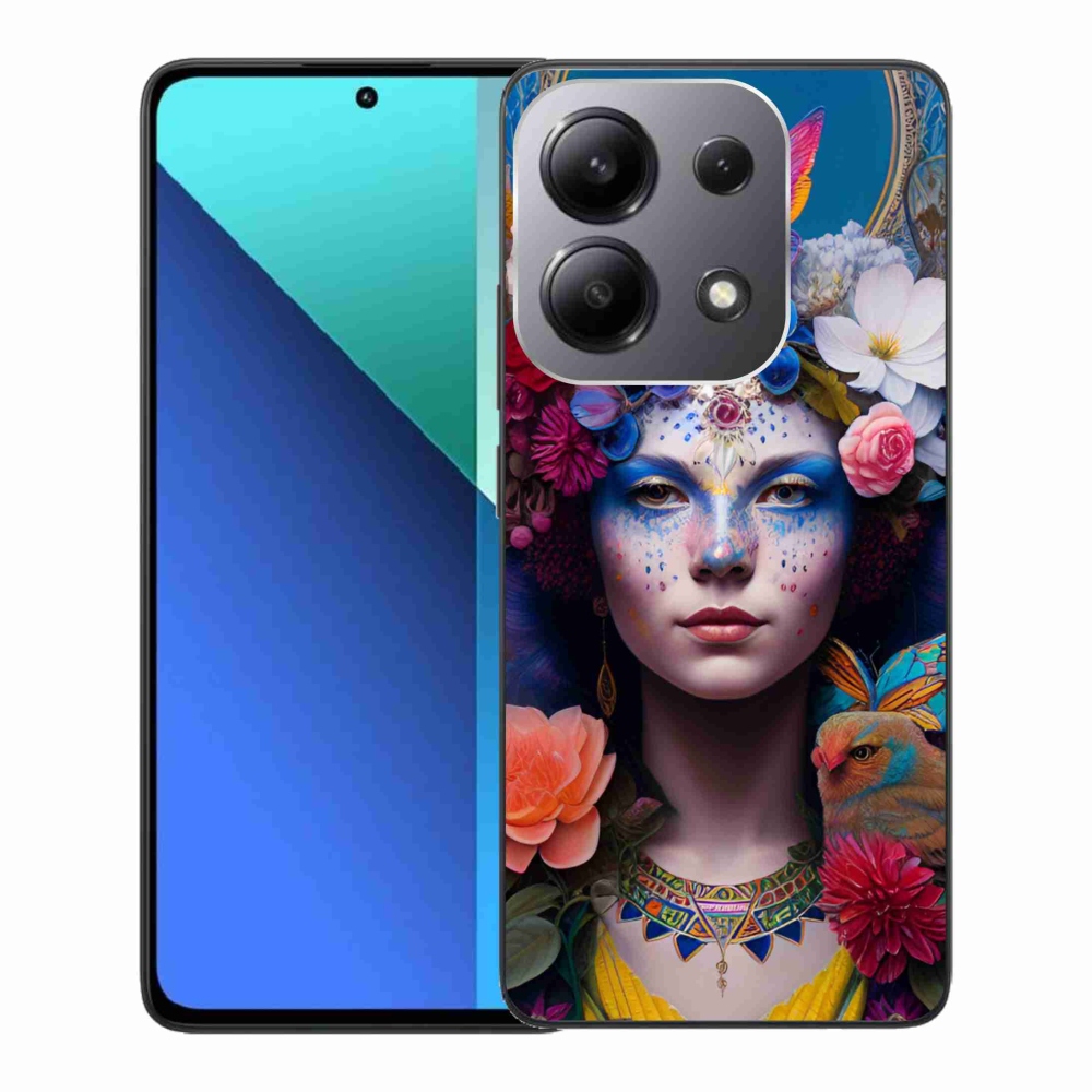 Gelový kryt mmCase na Xiaomi Redmi Note 13 - žena s květinami