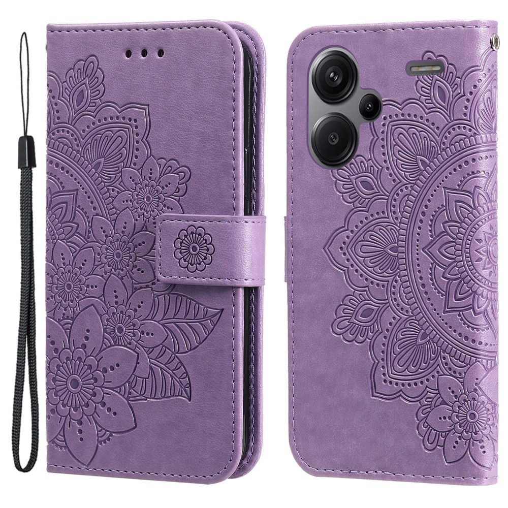 Mandala knížkové pouzdro na Xiaomi Redmi Note 13 Pro+ 5G - fialové