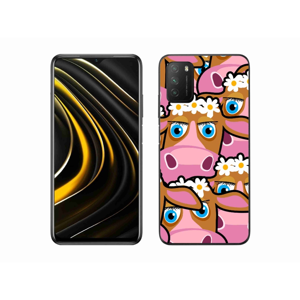 Gelový kryt mmCase na Xiaomi Poco M3 - kreslené kravičky