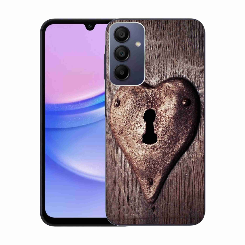 Gelový kryt mmCase na Samsung Galaxy A15 4G/5G - zámek ve tvaru srdce