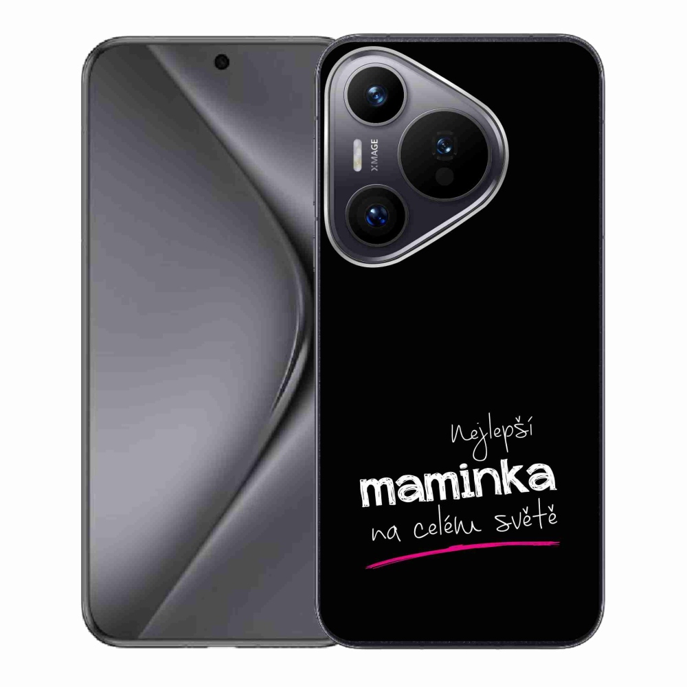 Gelový kryt mmCase na Huawei Pura 70 - nejlepší maminka 4 černé pozadí