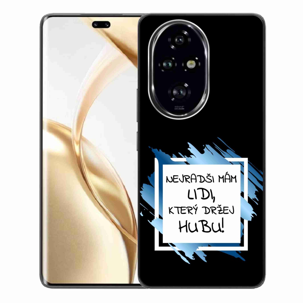 Gelový kryt mmCase na Honor 200 Pro 5G - vtipný text 7 bíločerné pozadí