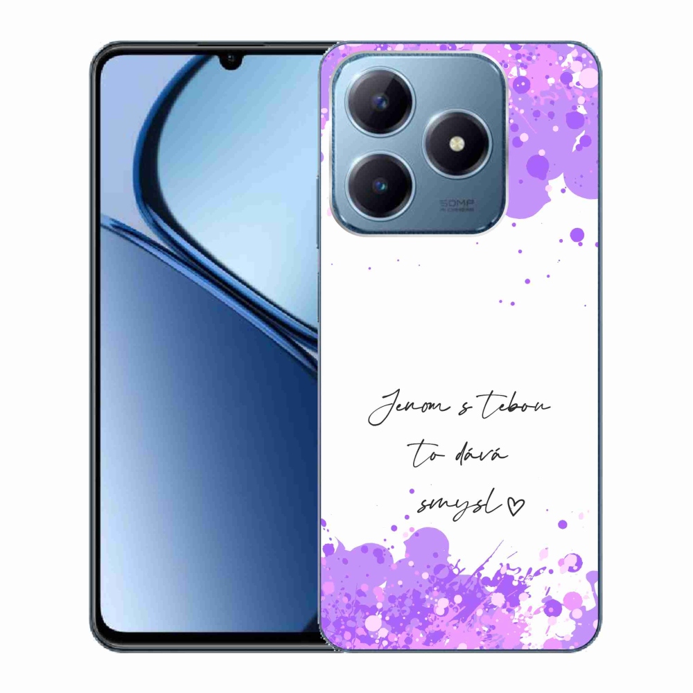 Gelový kryt mmCase na Realme C63 - zamilovaný text bílé pozadí