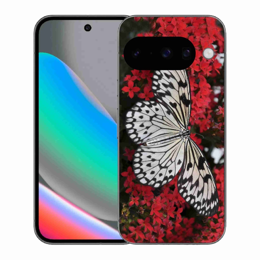 Gelový kryt mmCase na Google Pixel 10 - černobílý motýl 1