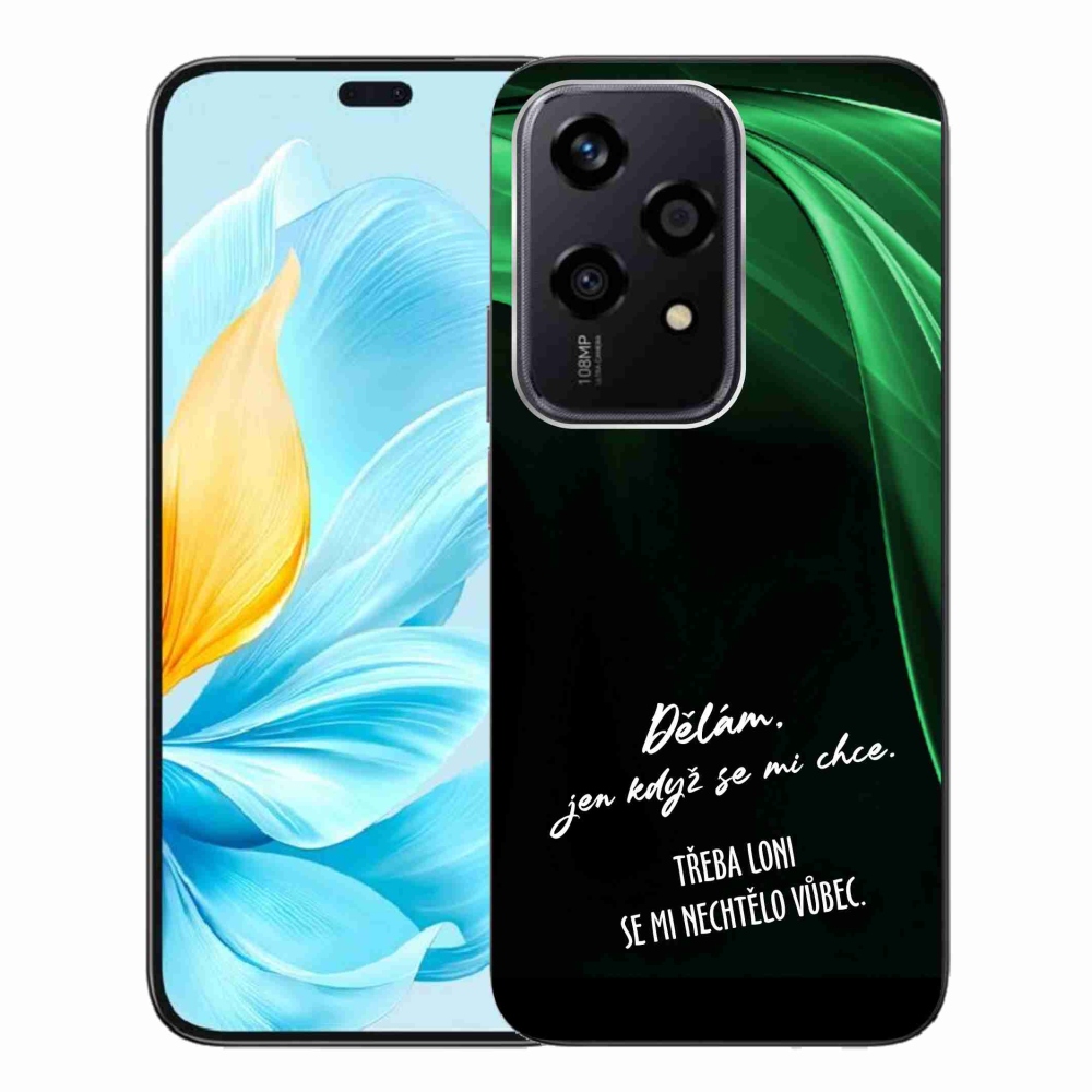 Gelový kryt mmCase na Honor 200 Lite 5G - vtipný text 12 černé pozadí