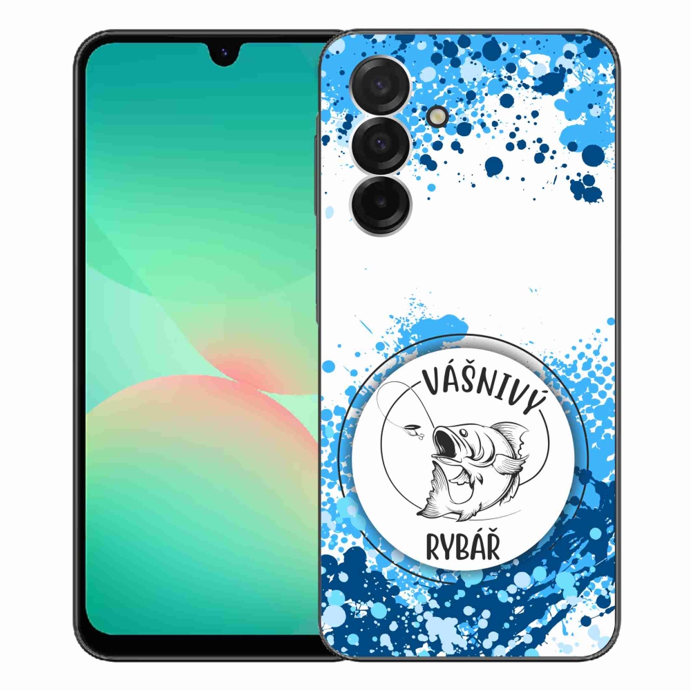 Gelový kryt mmCase na Samsung Galaxy A26 5G - vášnivý rybář bílé pozadí