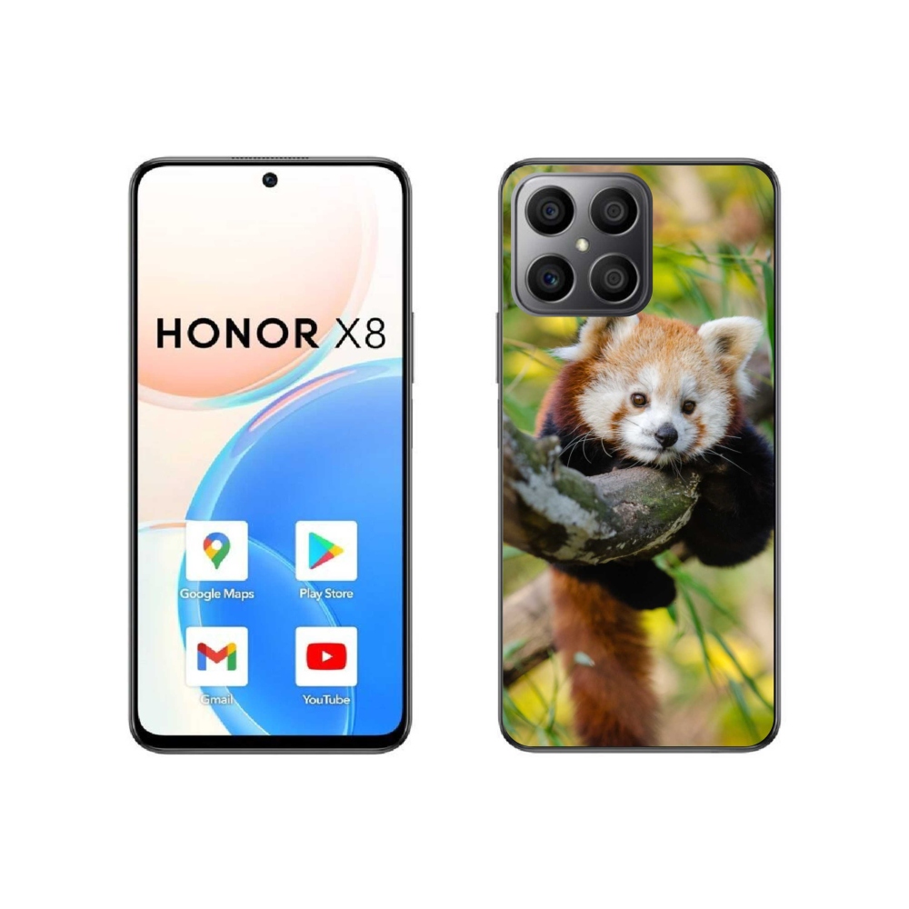 Gelový kryt mmCase na Honor X8 4G - panda červená