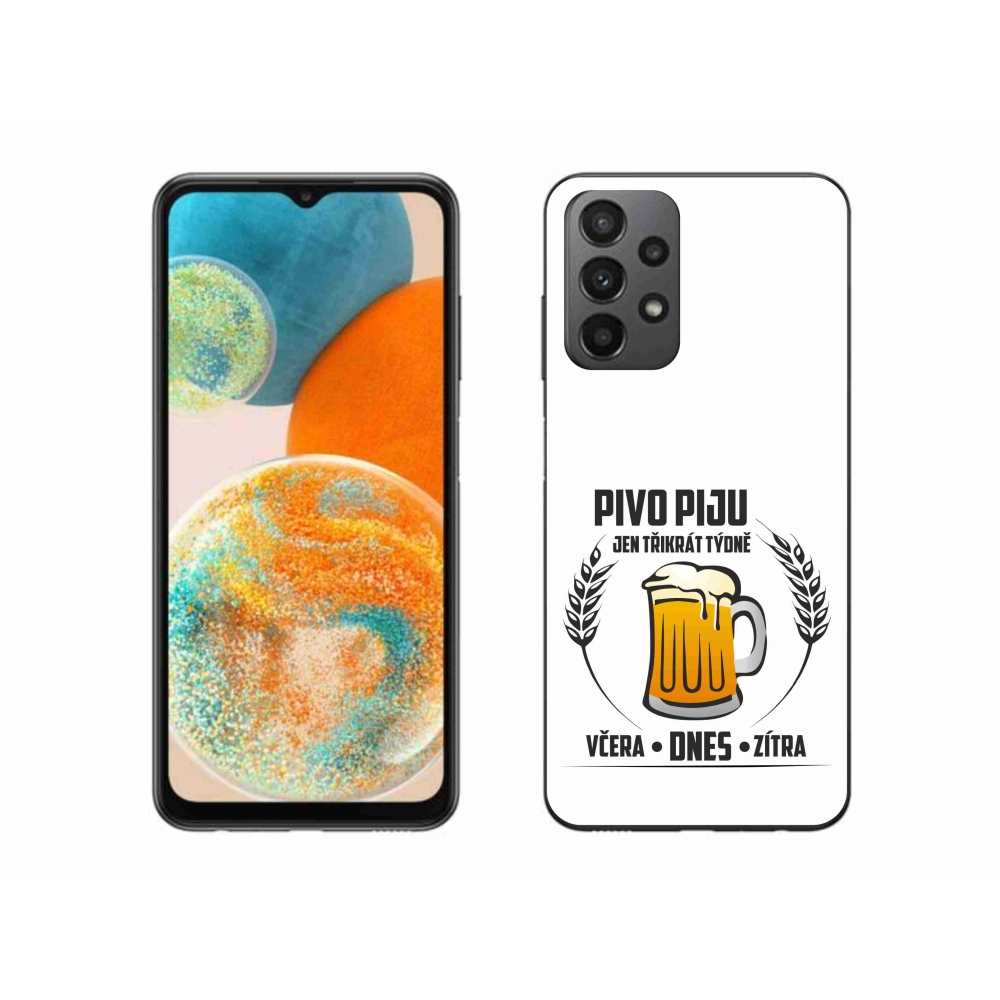Gelový kryt mmCase na Samsung Galaxy A23 4G/5G - pivní motiv bílé pozadí