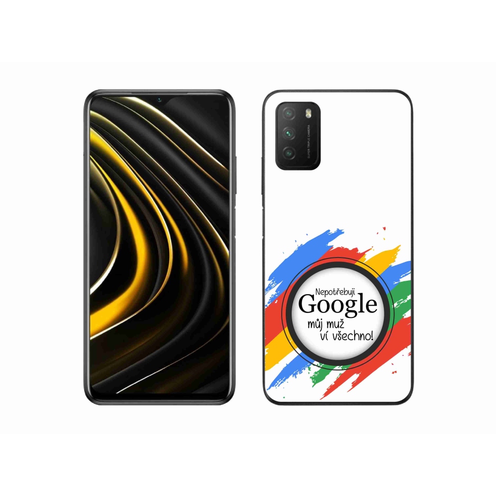 Gelový kryt mmCase na Xiaomi Poco M3 - muž ví všechno bílé pozadí