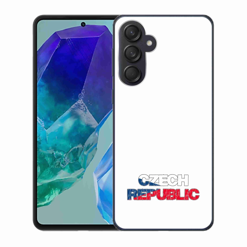 Gelový kryt mmCase na Samsung Galaxy M55 5G - Czech Republic bílé pozadí