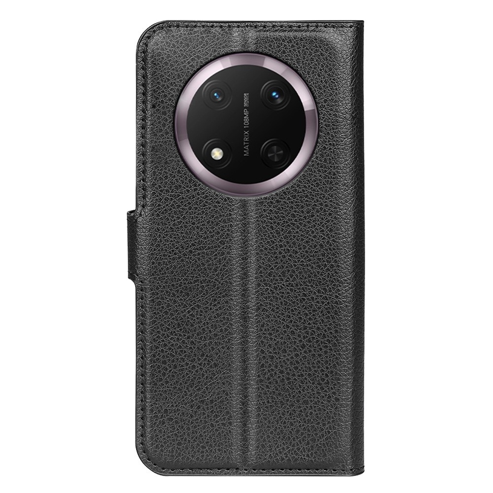 Litchi knížkové pouzdro na Honor Magic 7 Lite 5G - černé