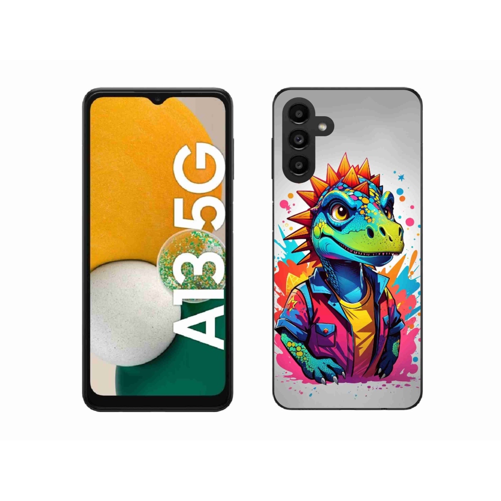 Gelový kryt mmCase na Samsung Galaxy A13 5G - barevný dinosaurus