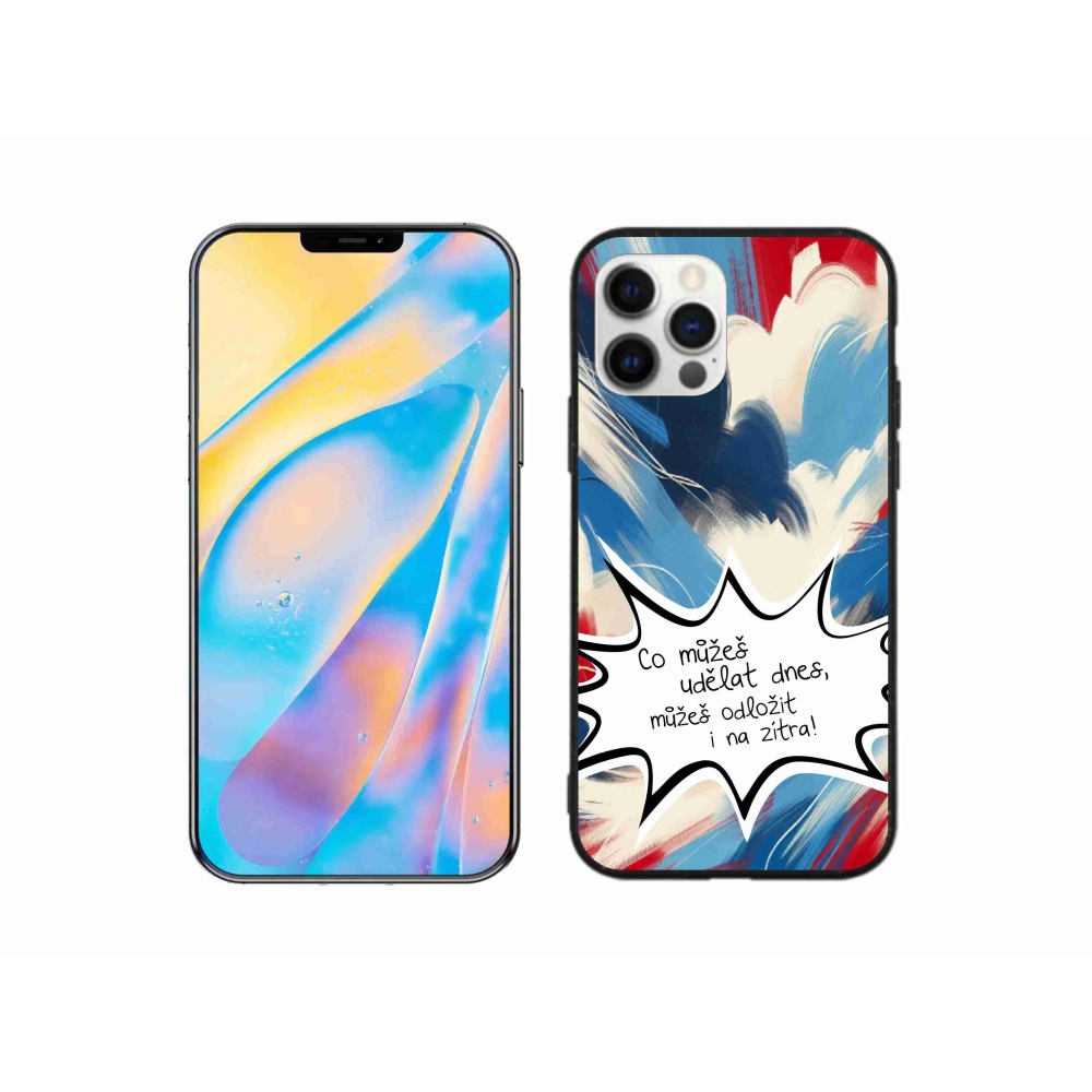 Gelový kryt mmCase na iPhone 12 - vtipný text 9 bílé pozadí