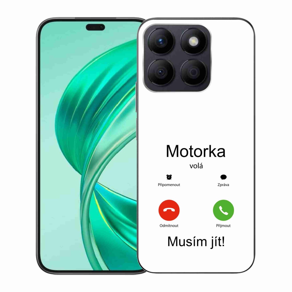 Gelový kryt mmCase na Honor X8b - motorka volá bílé pozadí