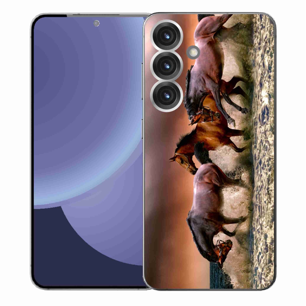 Gelový kryt mmCase na Samsung Galaxy S25+ - koně 1