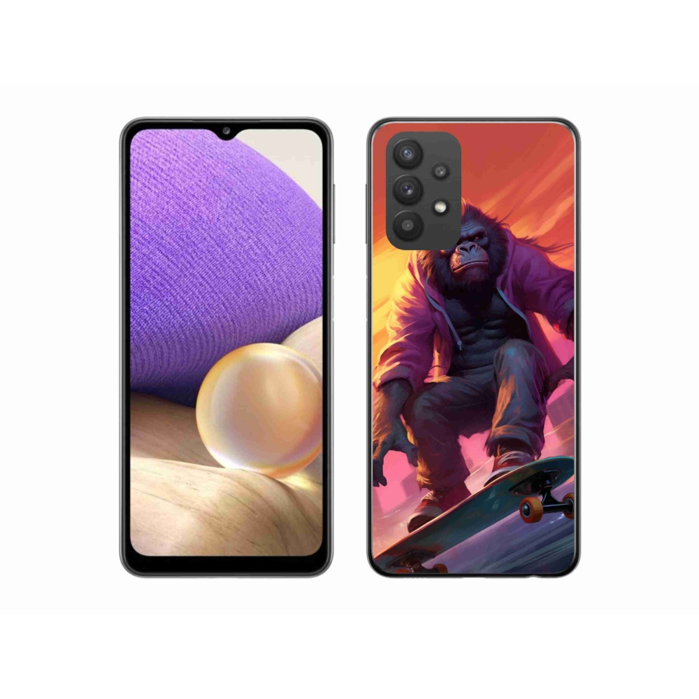 Gelový kryt mmCase na Samsung Galaxy A32 5G - gorila na skateboardu