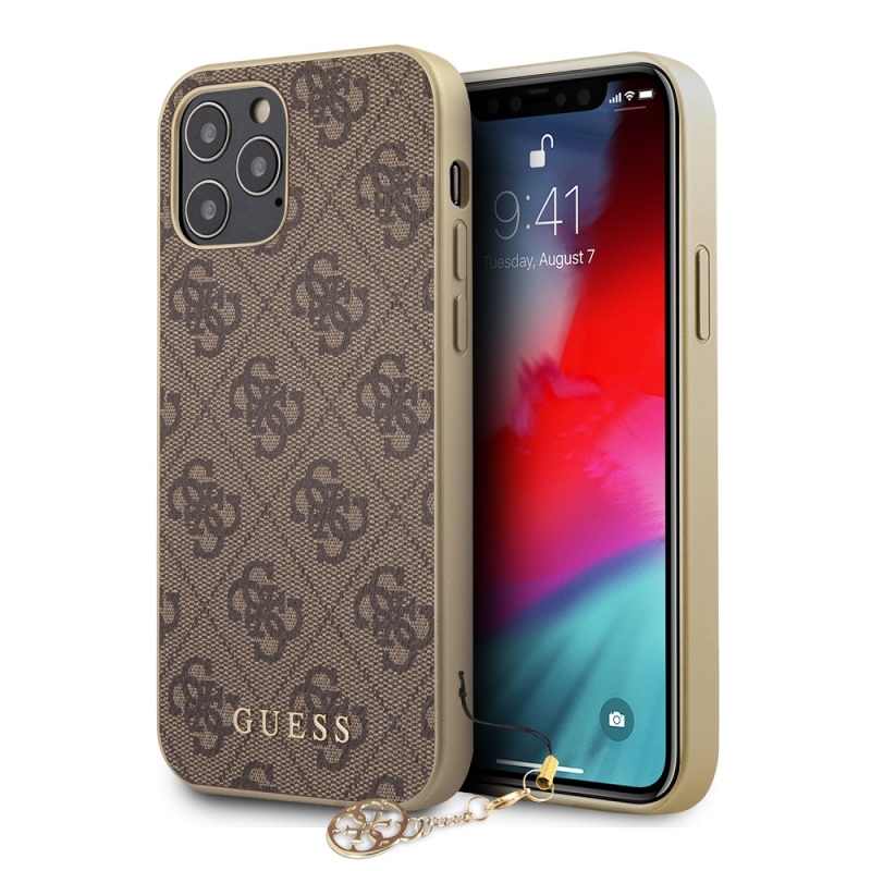 Guess 4G Charms Zadní Kryt pro iPhone 12 Pro Max 6.7 Brown