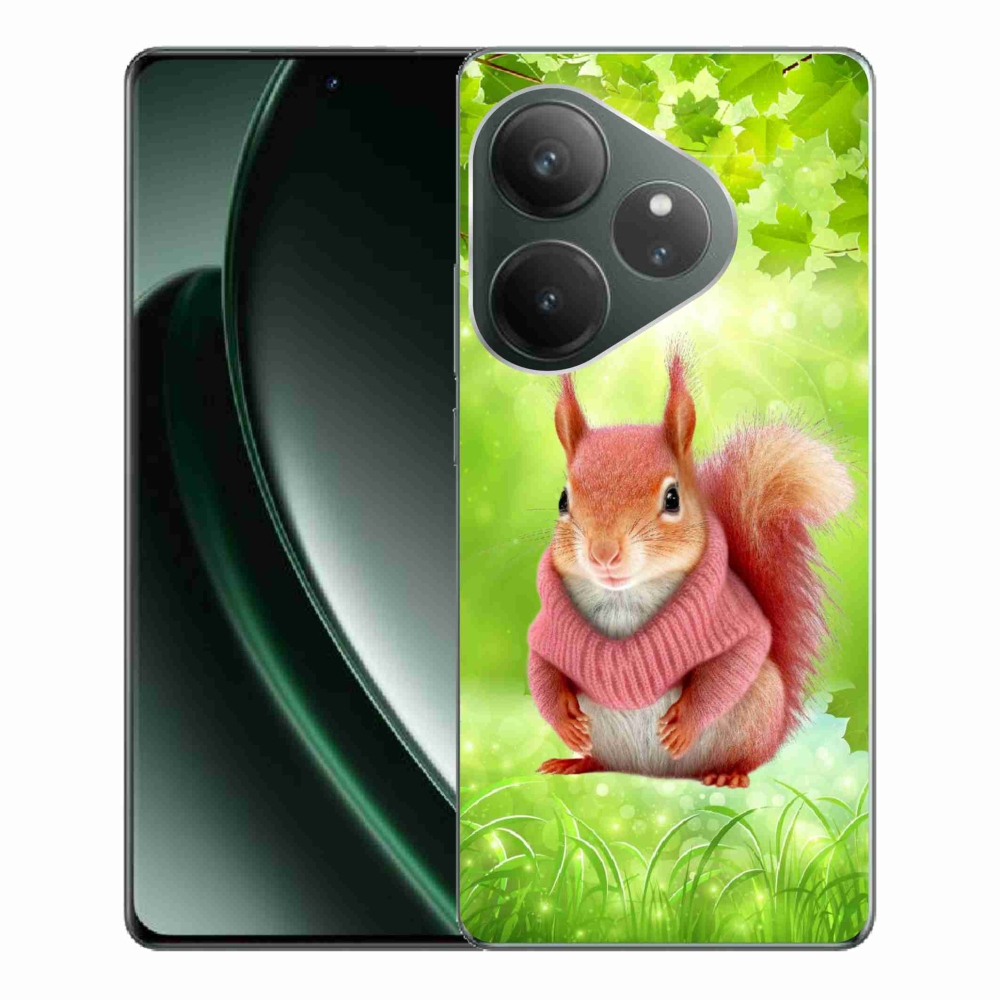 Gelový kryt mmCase na Realme GT 6 5G/GT 6T 5G - veverka ve svetru