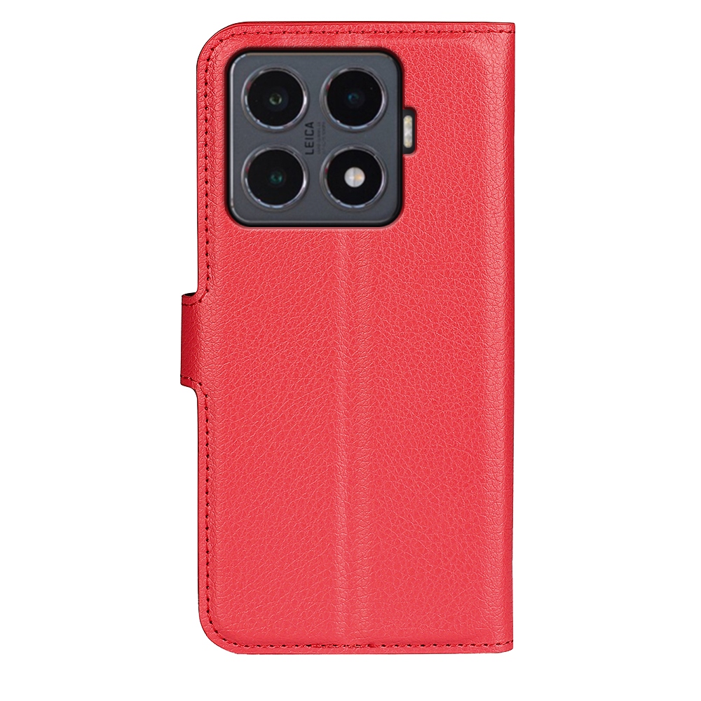 Litchi knížkové pouzdro na Xiaomi 15T Pro - červené