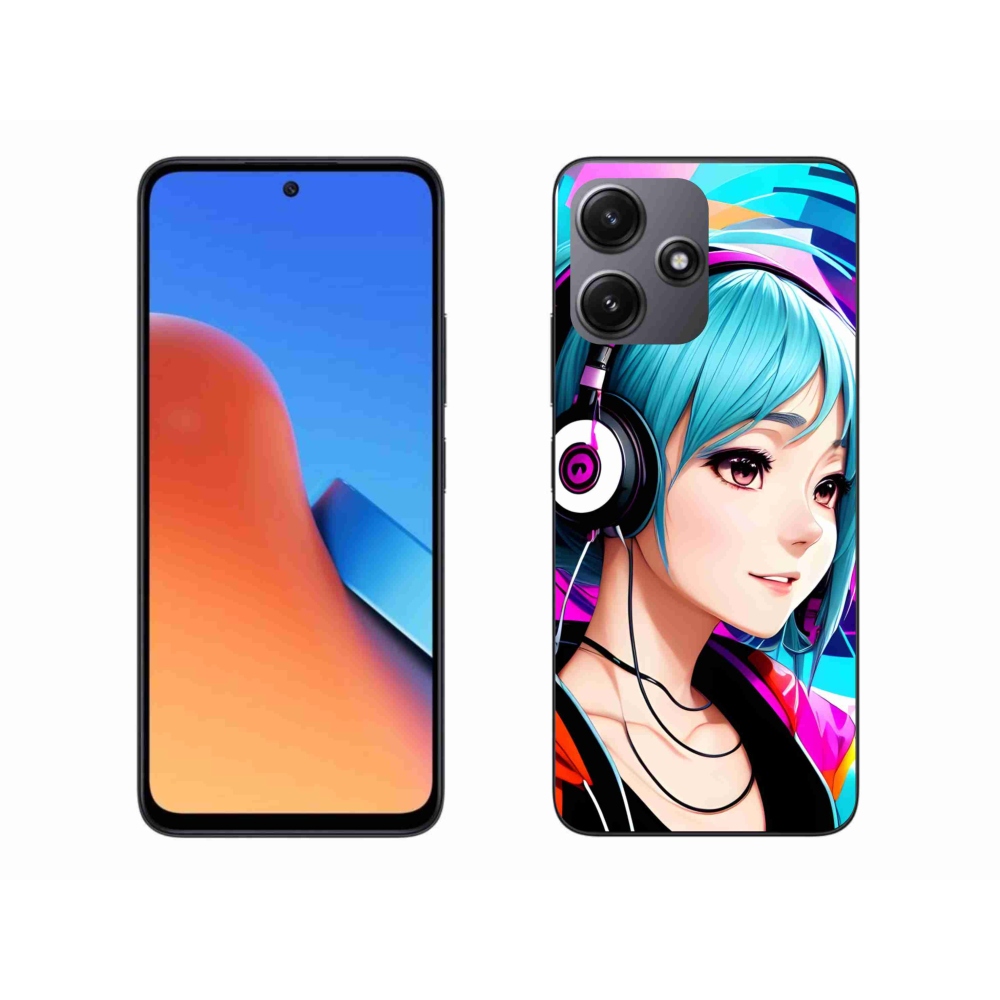Gelový kryt mmCase na Xiaomi Redmi 12 5G - dívka se sluchátky