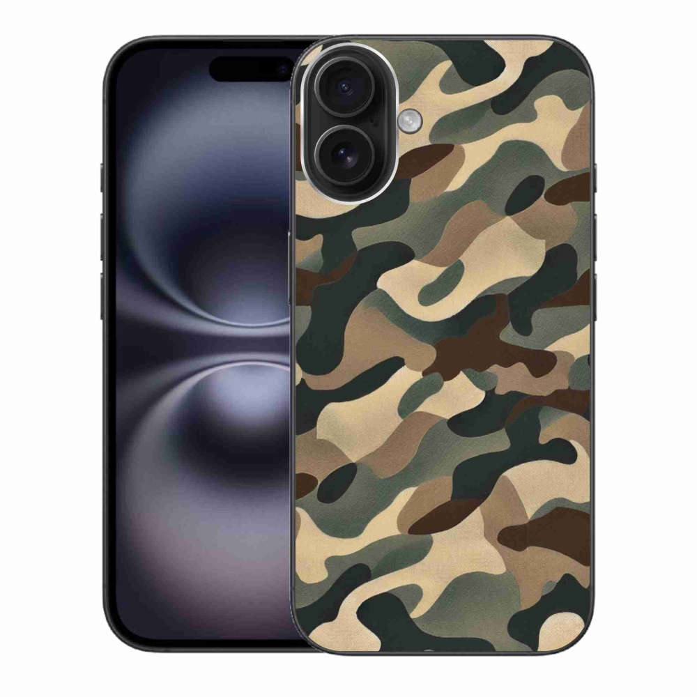 Gelový kryt mmCase na iPhone 16 Plus - maskáčový vzor 11