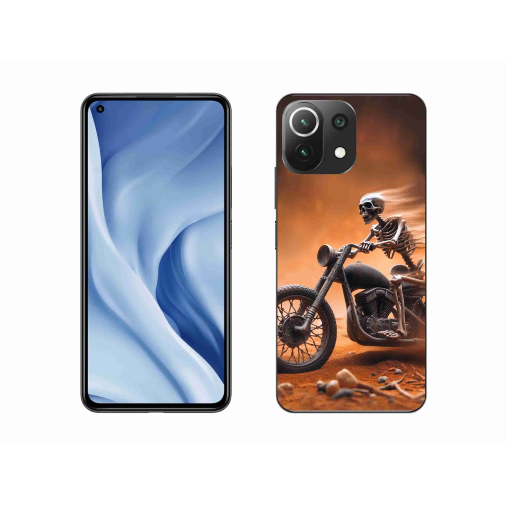 Gelový kryt mmCase na Xiaomi Mi 11 Lite 4G/5G - kostra na motorce