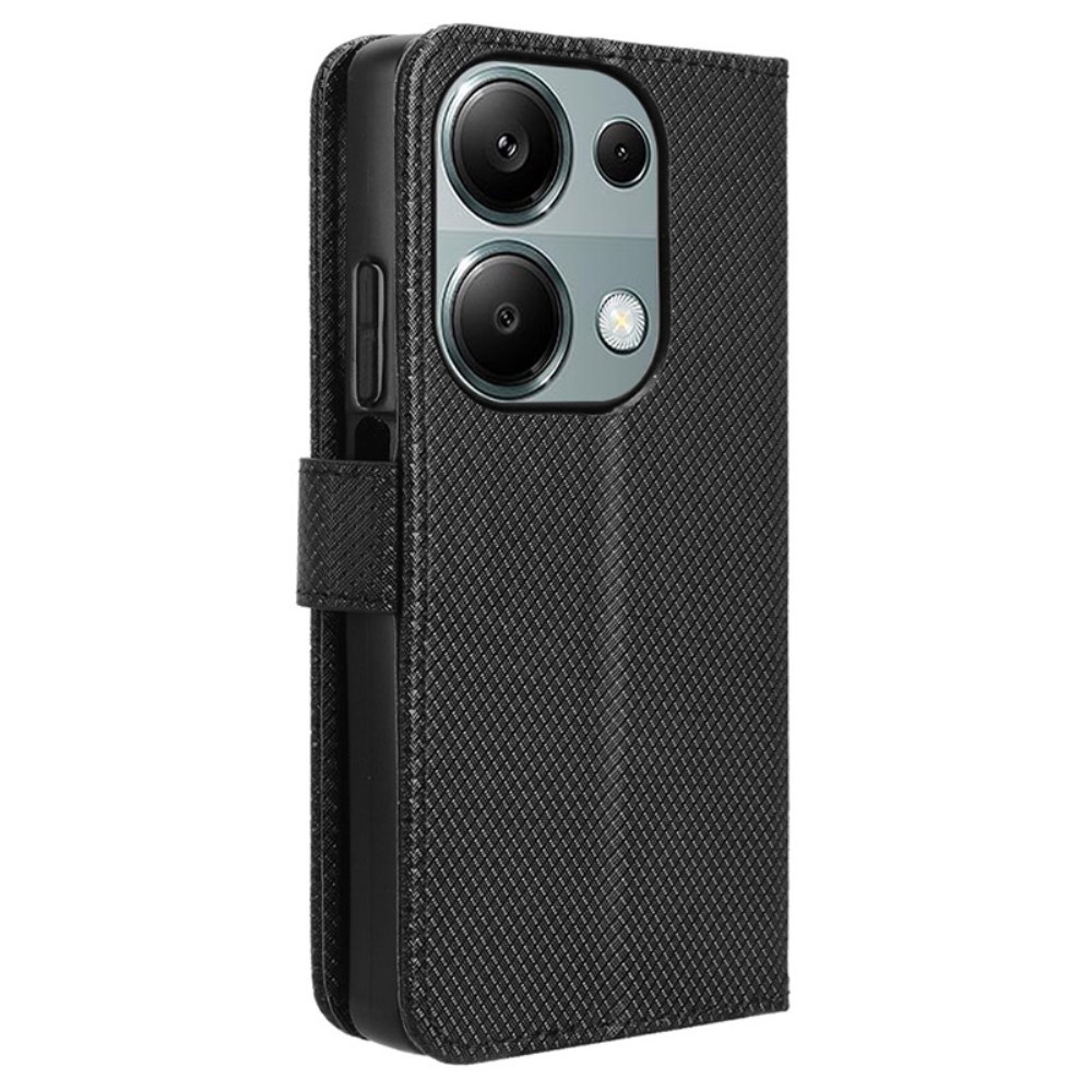 Diamond knížkové pouzdro na Xiaomi Redmi Note 14S/Note 13 Pro 4G/Poco M6 Pro - černé