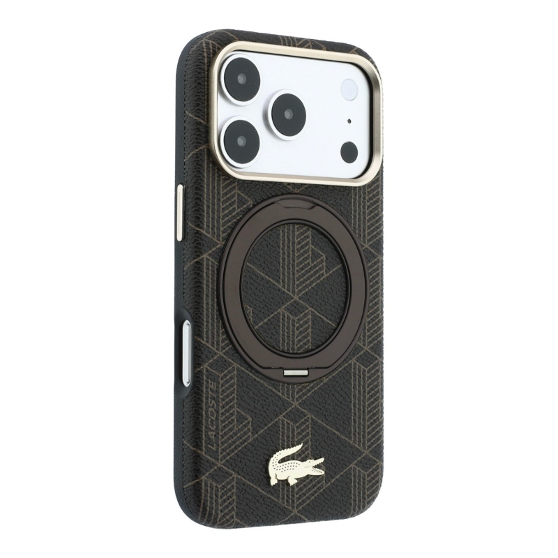 Lacoste PVC Semi Wrap Blend Ring Stand MagSafe Zadní Kryt pro iPhone 18 Pro Max Light Gold