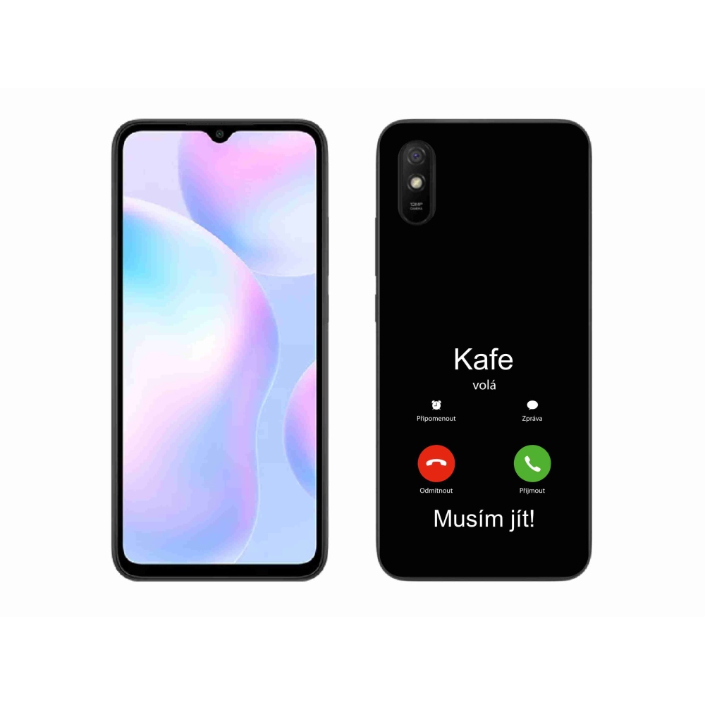 Gelový kryt mmCase na Xiaomi Redmi 9AT - kafe volá černé pozadí