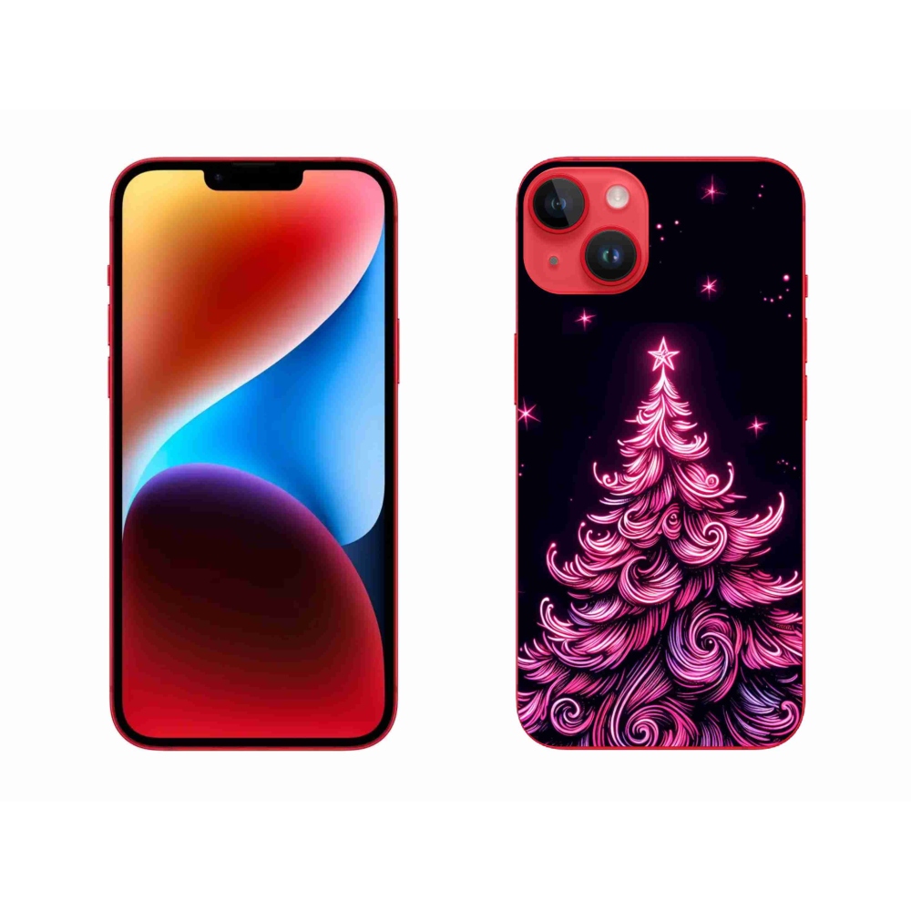Gelový kryt mmCase na iPhone 14 Plus - neonový vánoční stromek 2