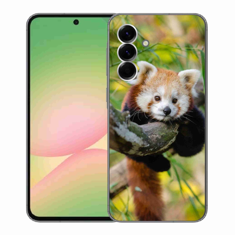 Gelový kryt mmCase na Samsung Galaxy A56 5G - panda červená
