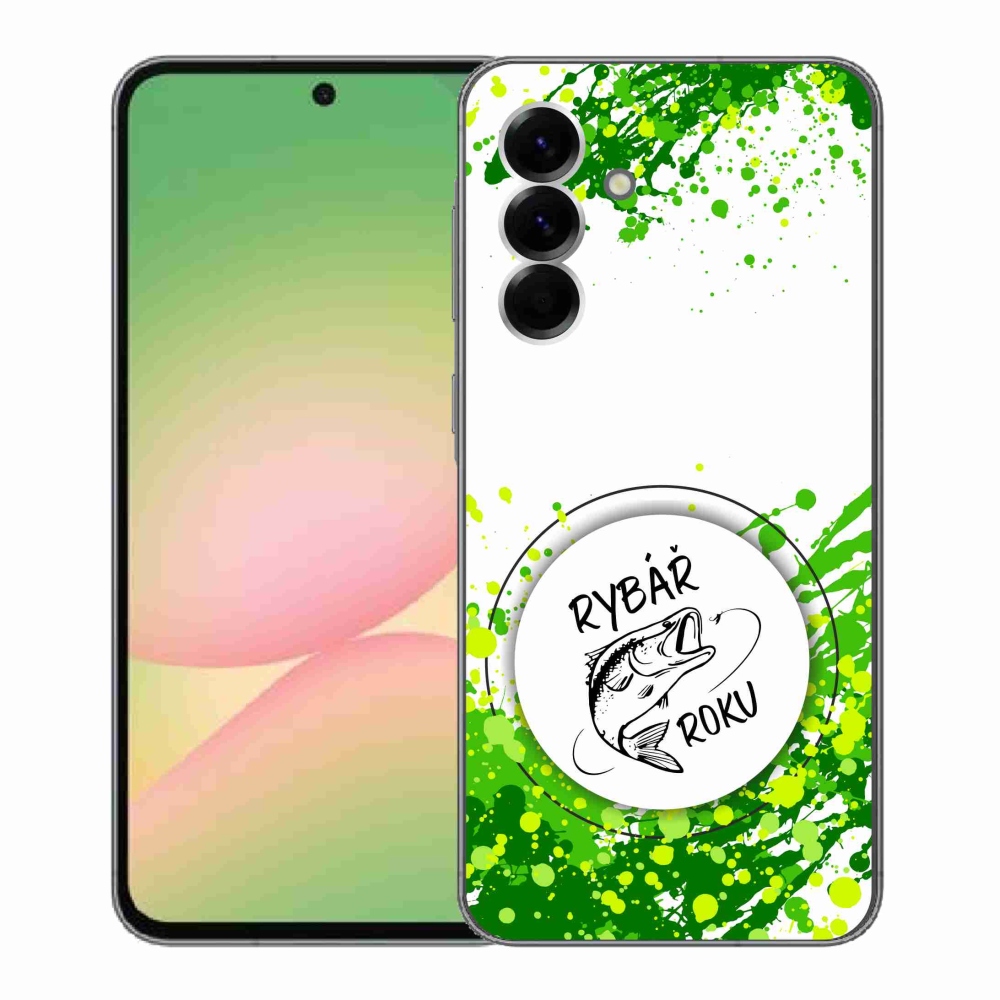 Gelový kryt mmCase na Samsung Galaxy A56 5G - rybář roku bílé pozadí